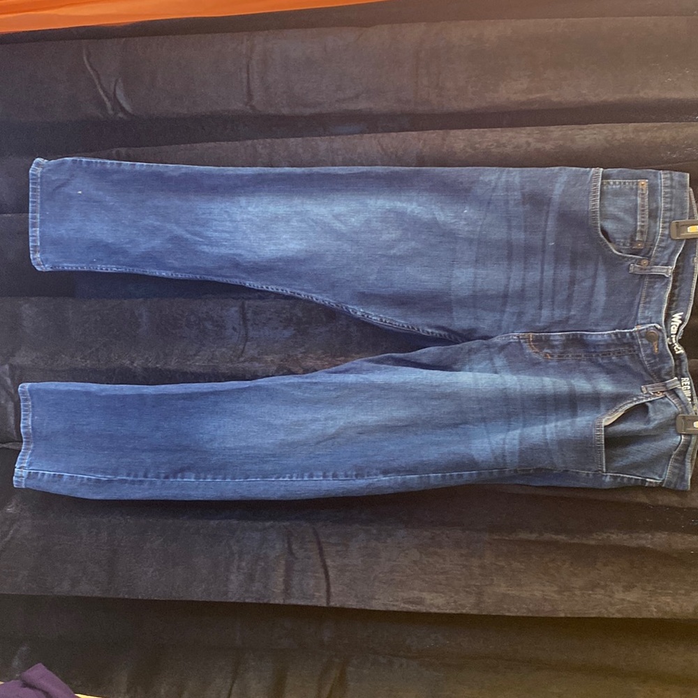 Wrangler, Regular Taper, Dark Jeans, Size 38X29